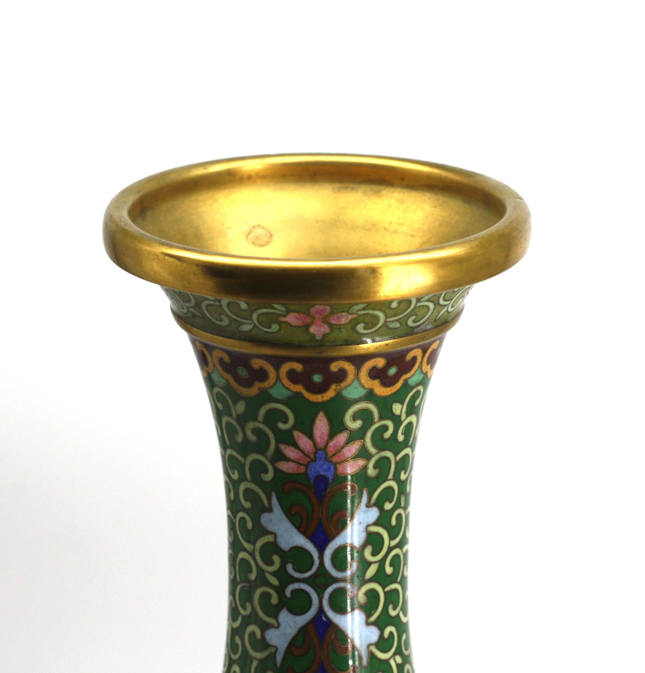 Chinese Cloisonne Enamel Vase For Sale 1