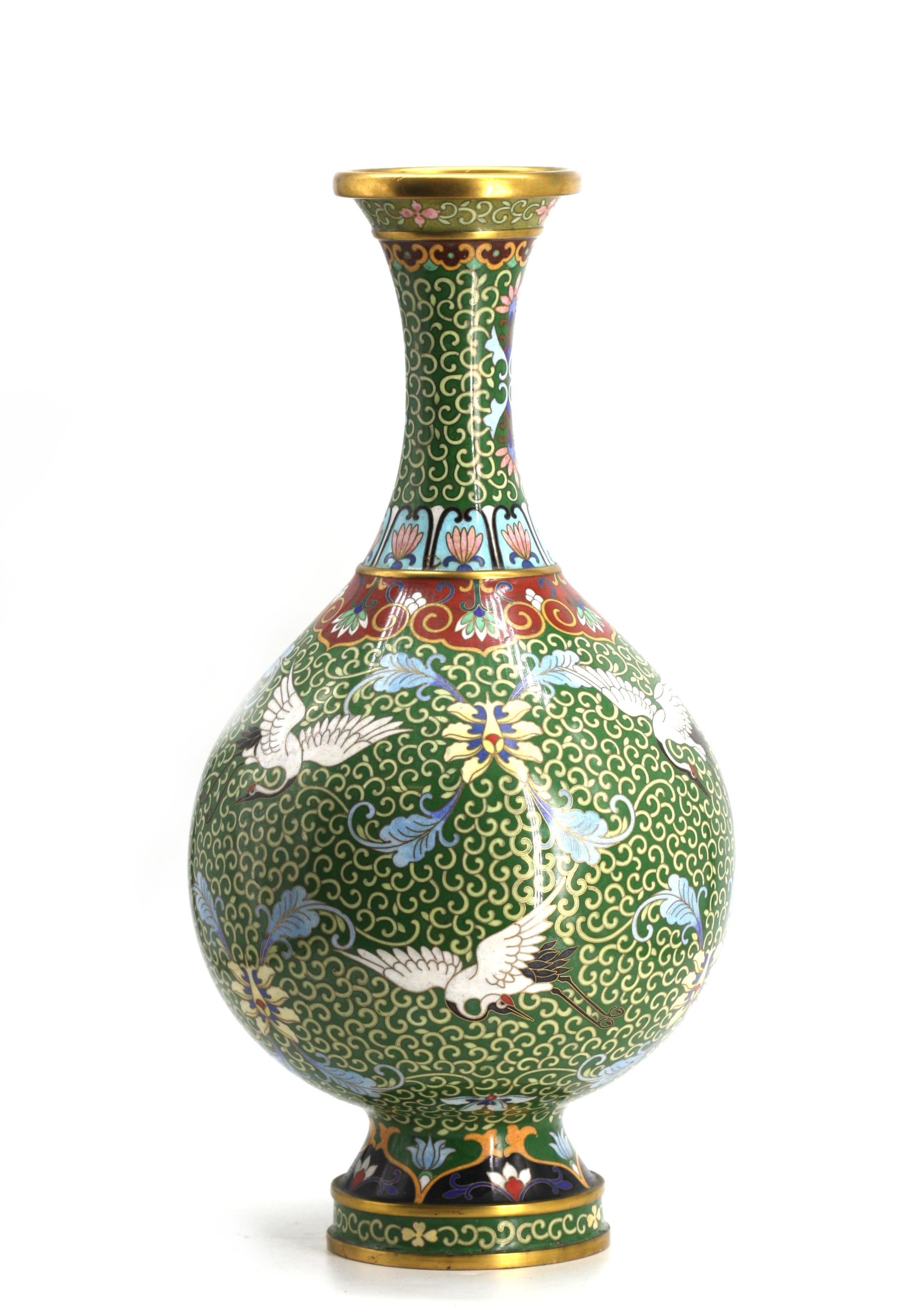 Chinese Cloisonne Enamel Vase For Sale 3