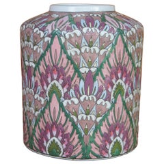 Chinese Cloisonné Enameled Lotus Flower Cermaic Urn Flower Vase Jardinière 