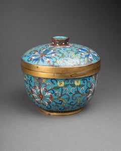 XIXth century chinese enameled "Cloisonné" covered bowl