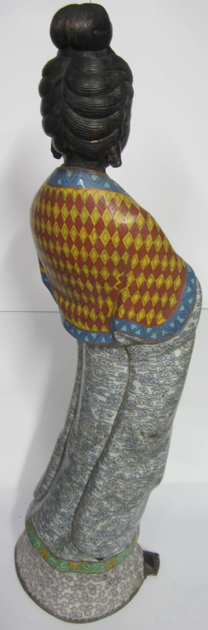 Chinese cloisonné figure,
circa 1910-1920.