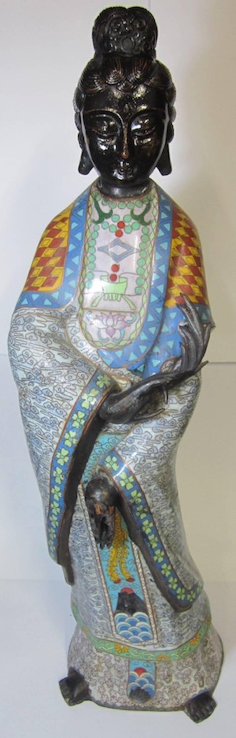 Chinese Cloisonné Figure In Excellent Condition In Paradise Point, Queensland