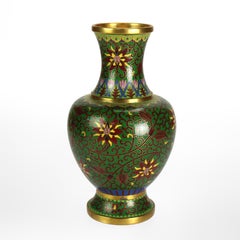 Chinese Cloisonne Floral Enameled Vase 20thC