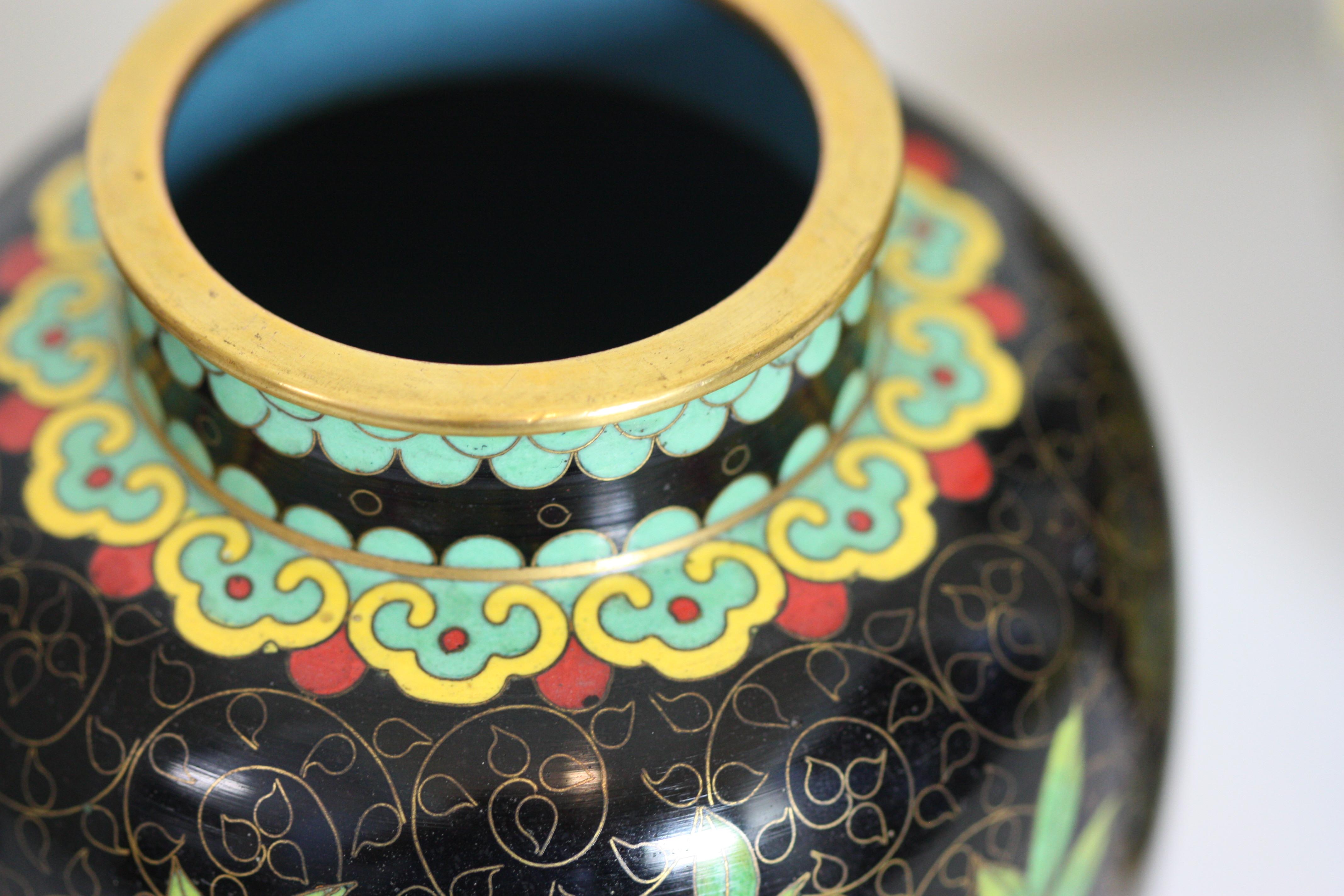 20th Century Chinese cloisonne garniture set For Sale