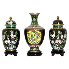 Chinese cloisonne garniture set