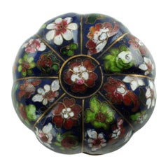 Chinese Cloisonne Gourd Shaped Box with Floral and Foliate Decoration