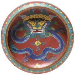 Antique Chinese Cloisonne 'Imperial Dragon' Bowl