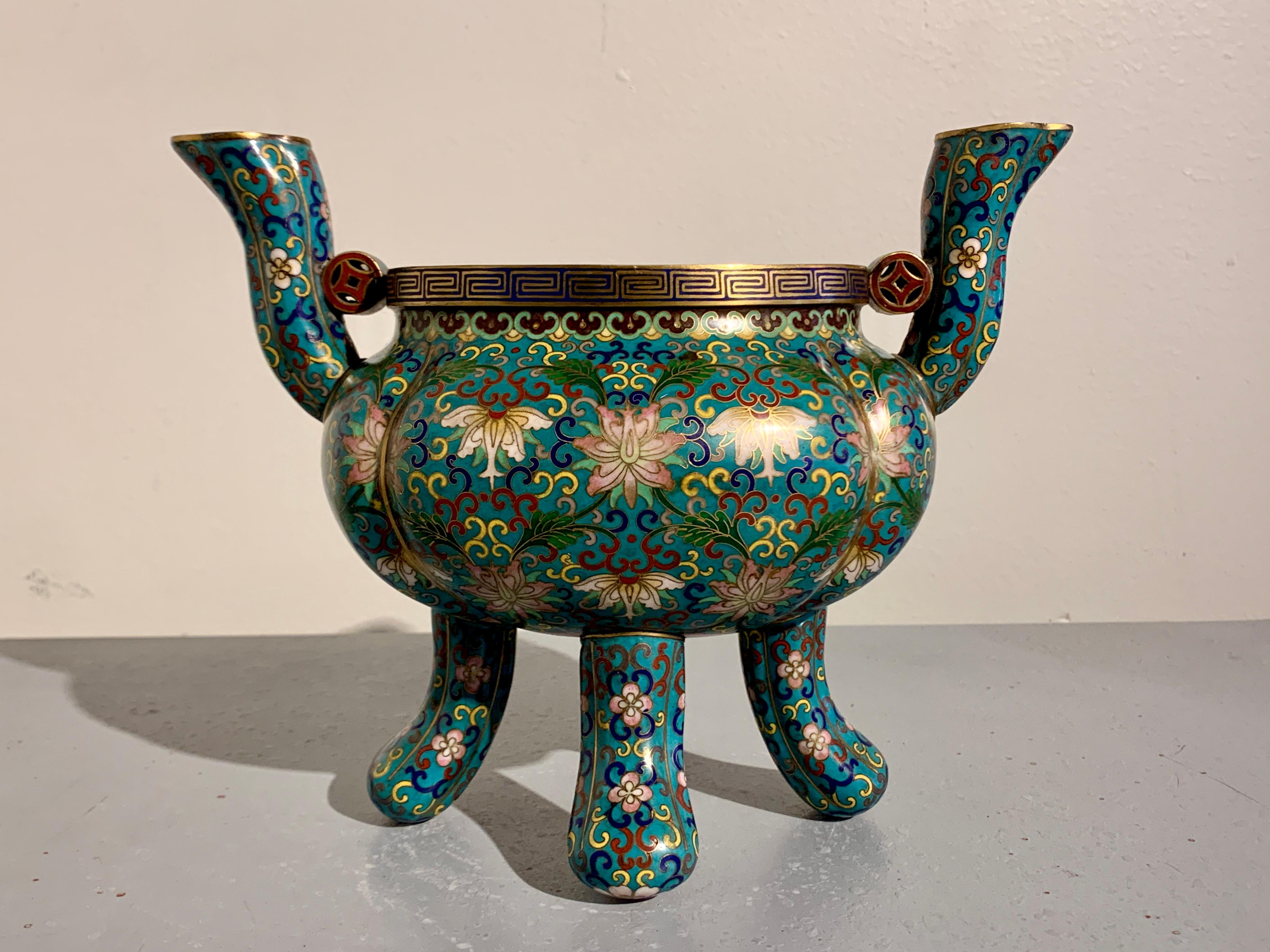 Quemador de incienso chino de cloisonné, hacia 1960, China en venta 4