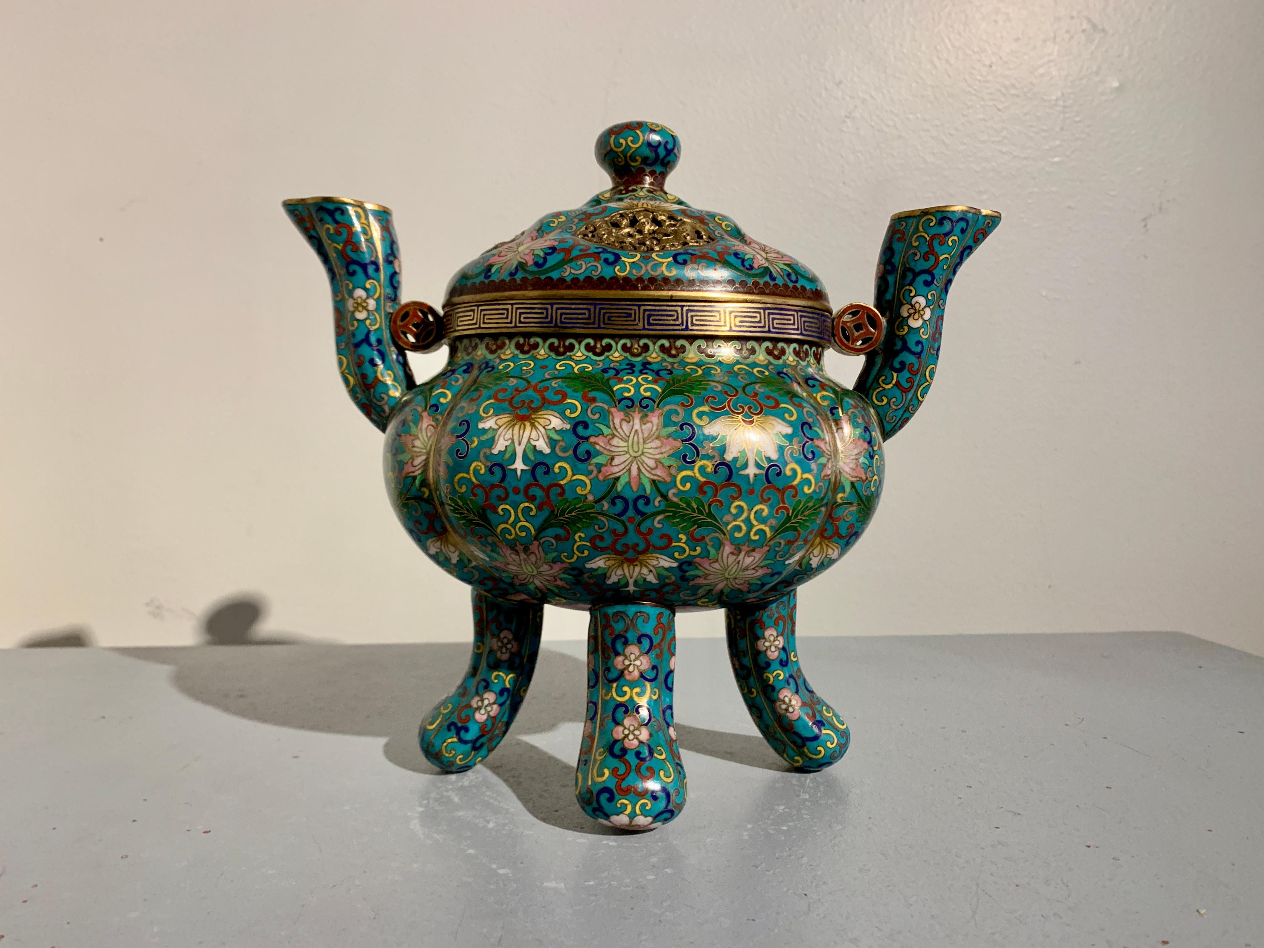 Quemador de incienso chino de cloisonné, hacia 1960, China Cloissoné en venta