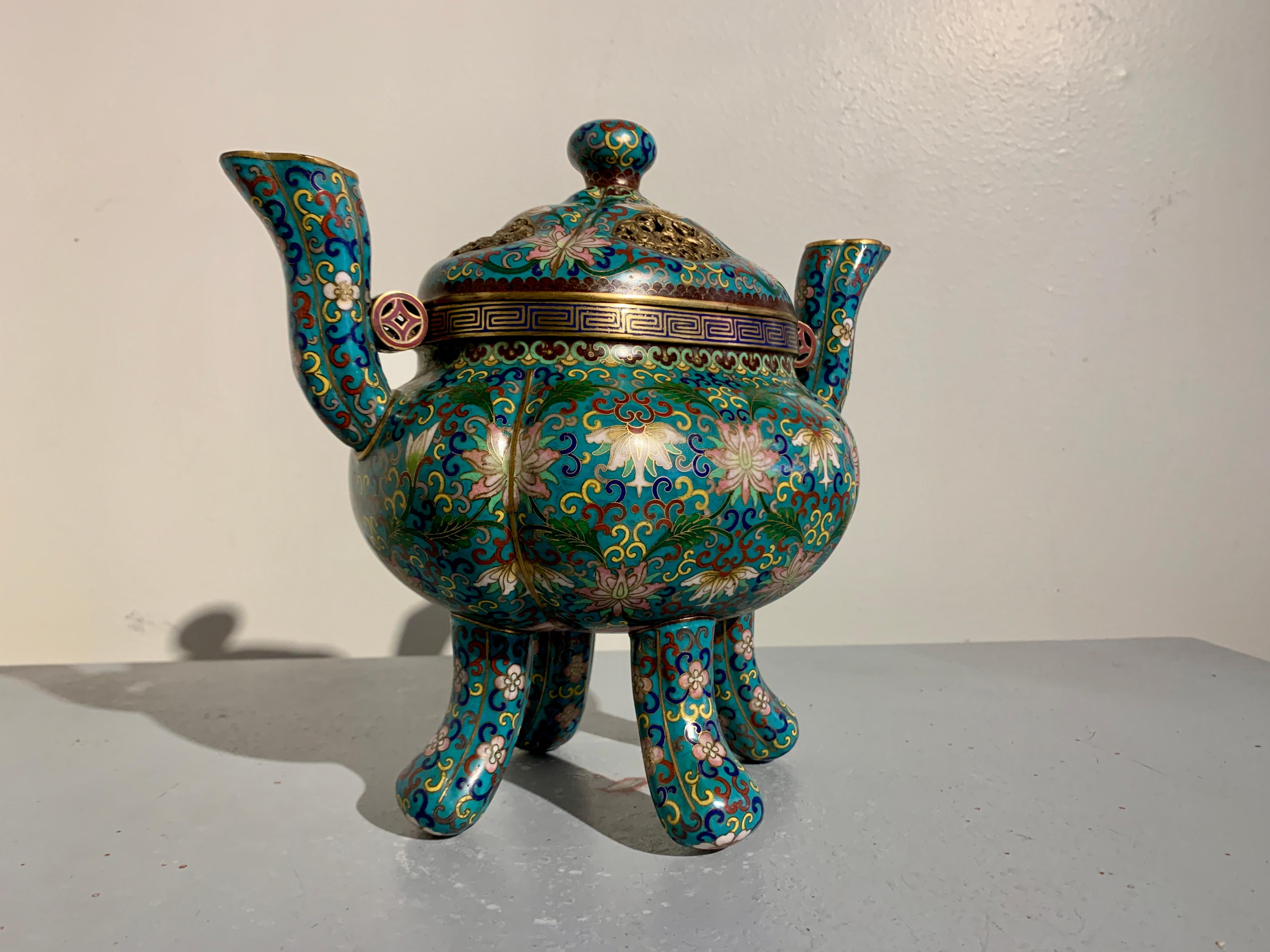 Quemador de incienso chino de cloisonné, hacia 1960, China en Bueno estado para la venta en Austin, TX