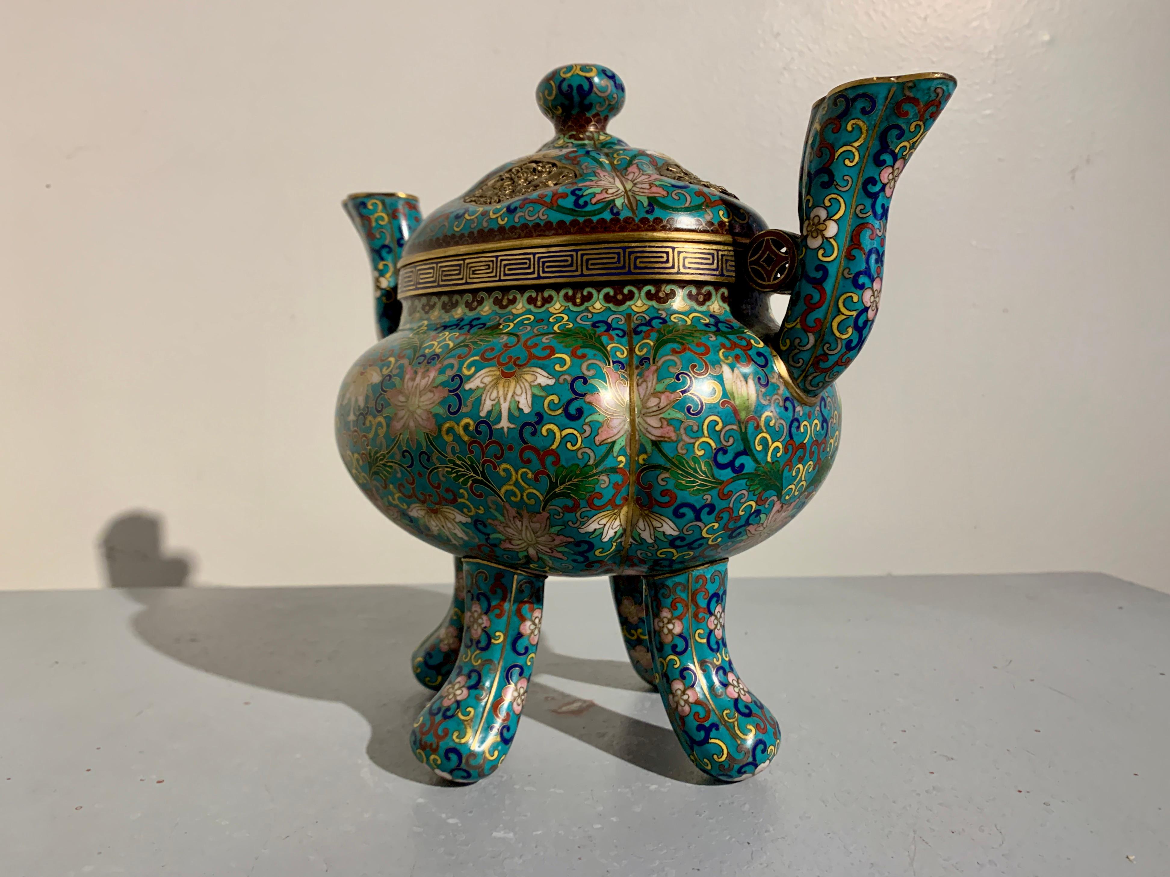 Quemador de incienso chino de cloisonné, hacia 1960, China Cobre en venta