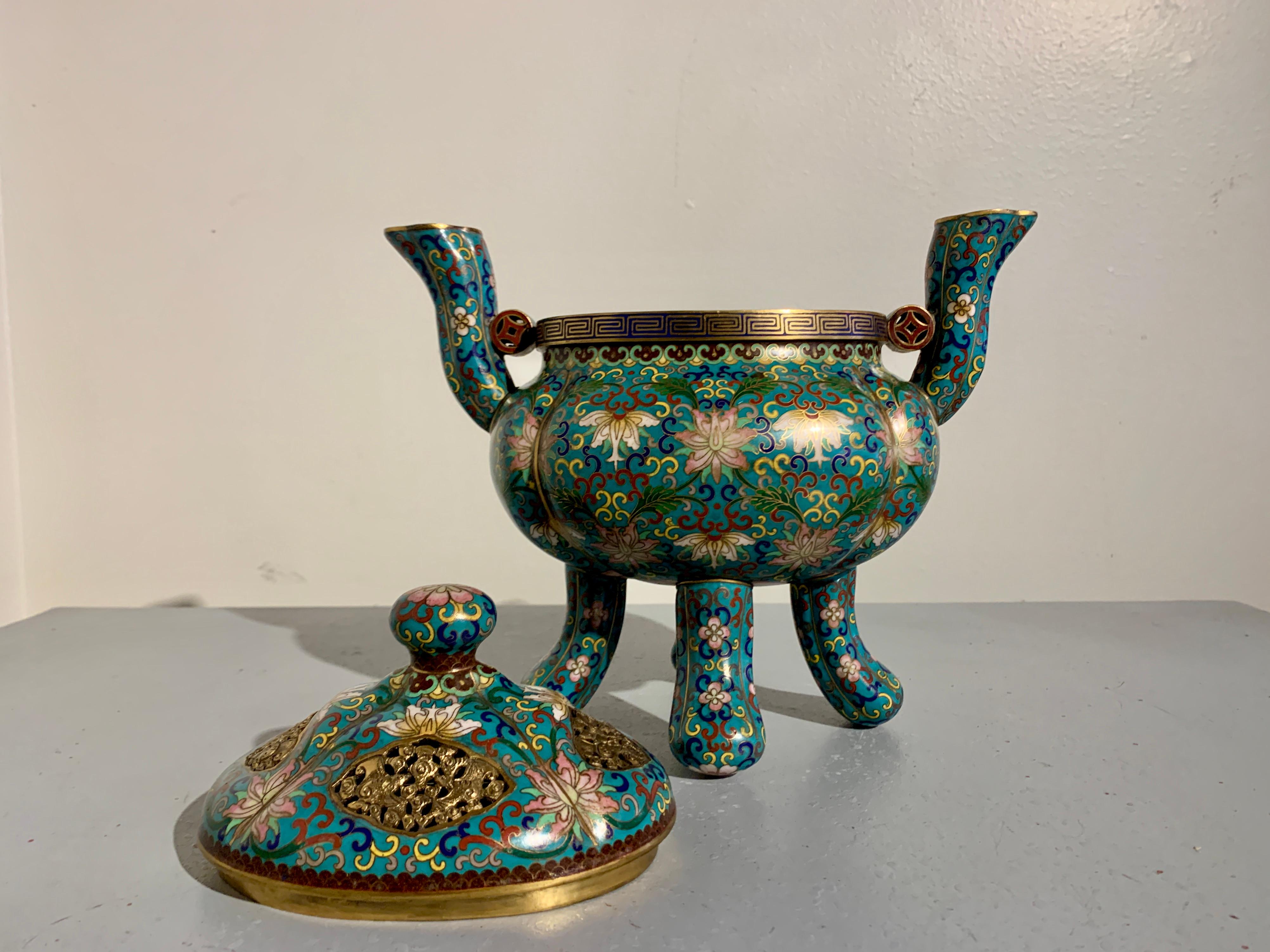 Quemador de incienso chino de cloisonné, hacia 1960, China en venta 1