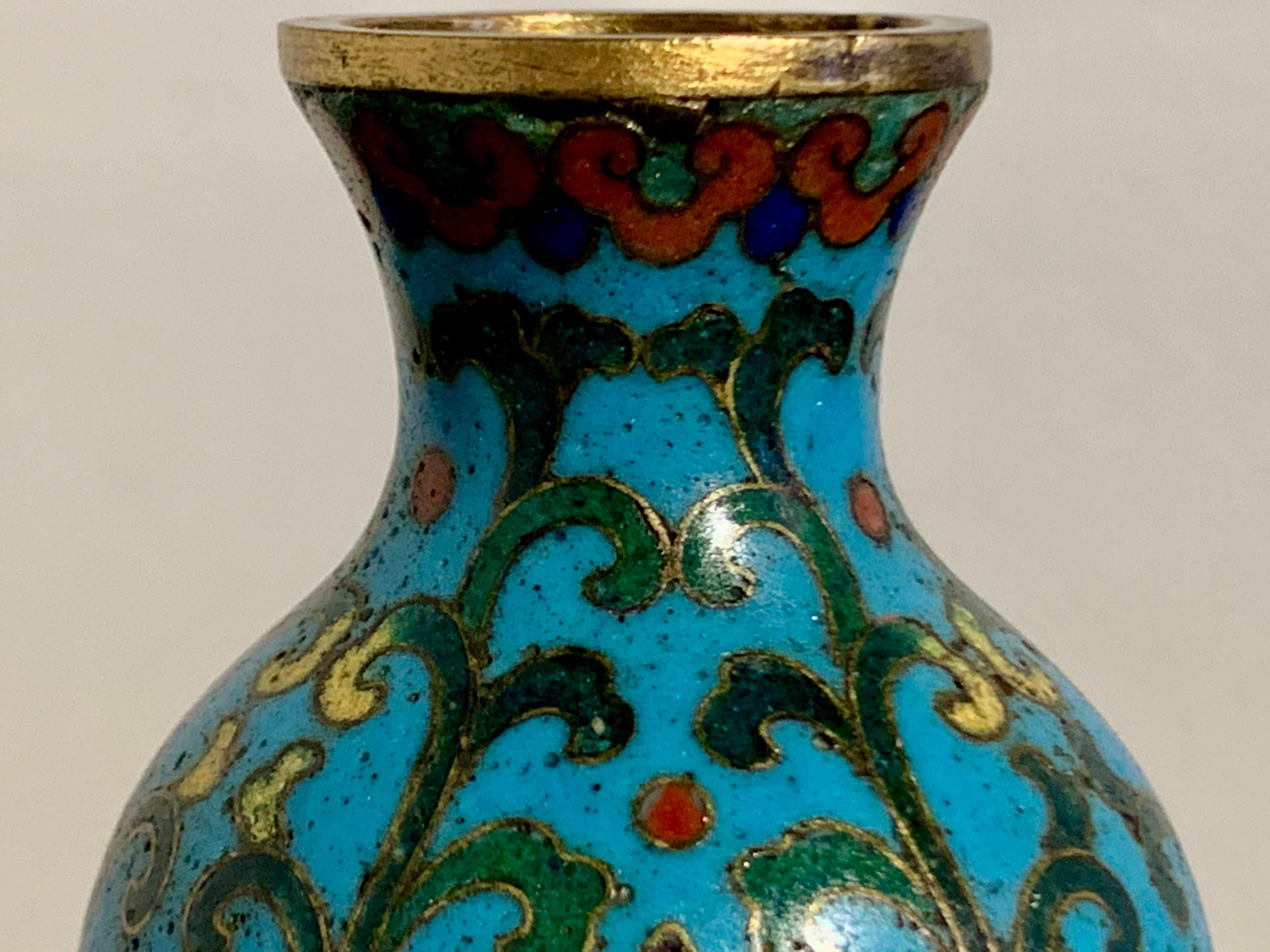 Copper Chinese Cloisonne Incense Tool Vase, Qing Dynasty, 18th/19th Century, China For Sale