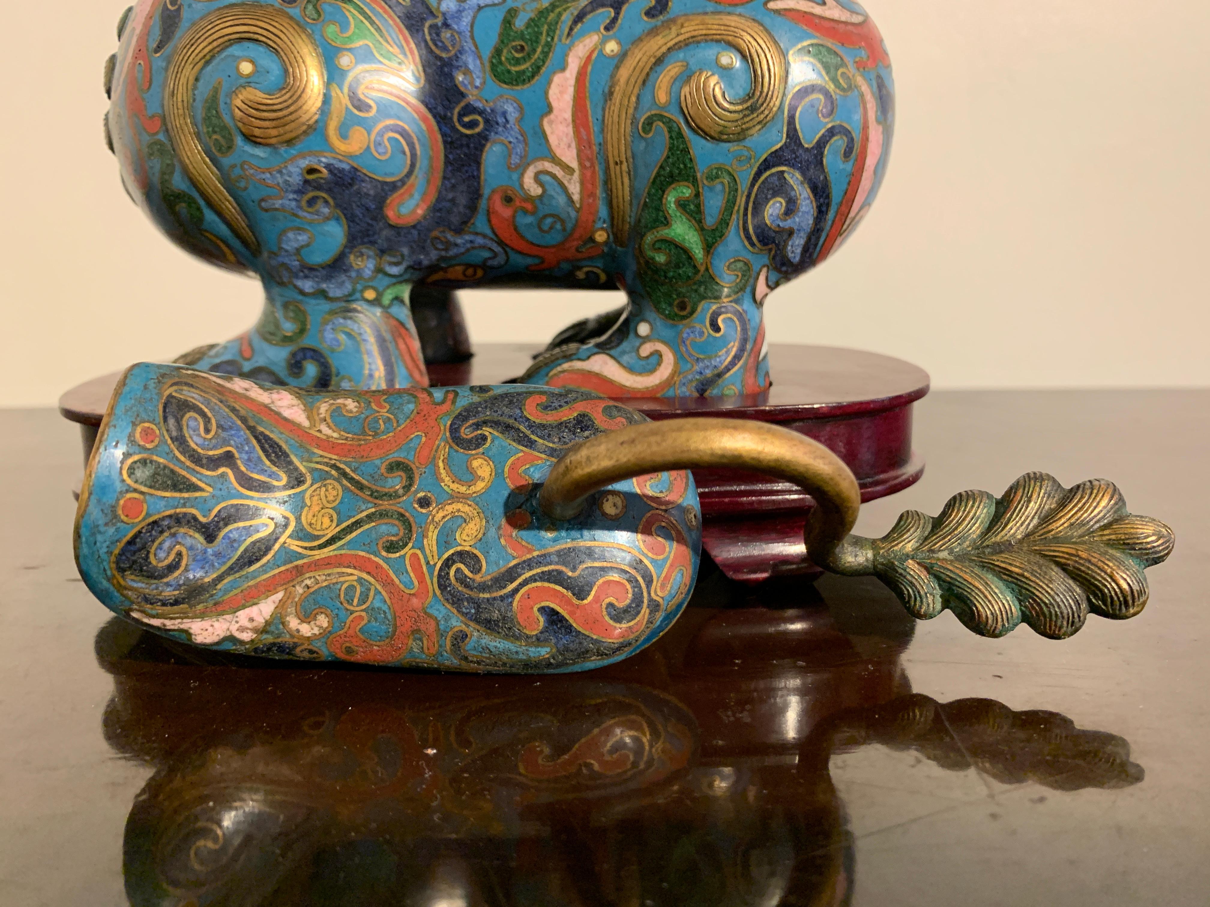 Chinese Cloisonne Lion Censer, Early 20th Century, China 5