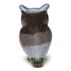 Chinese Cloisonné Owl Figure