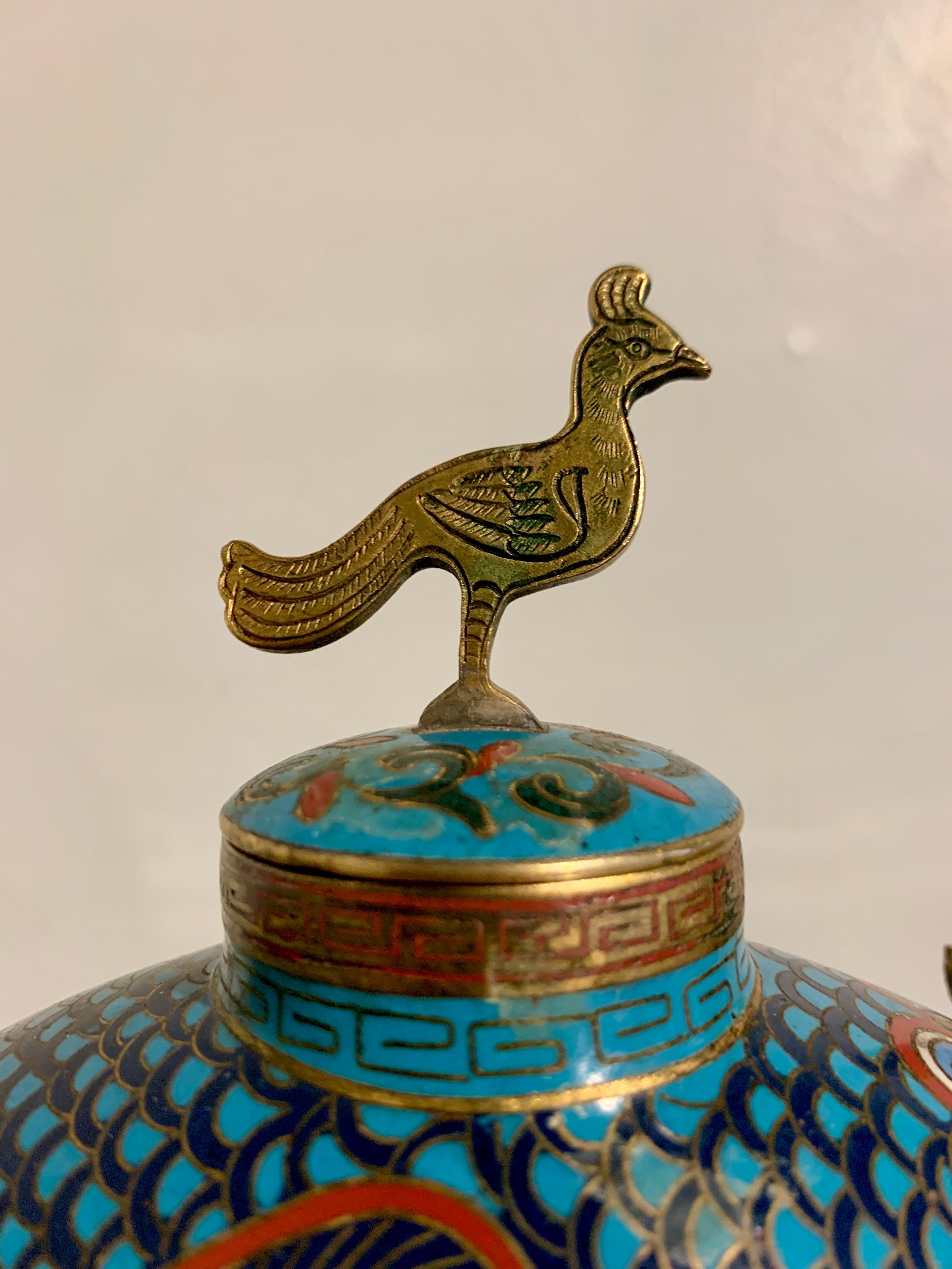 Chinese Cloisonne Phoenix Head Tea or Wine Pot, Mid 20th Century, China For Sale 5