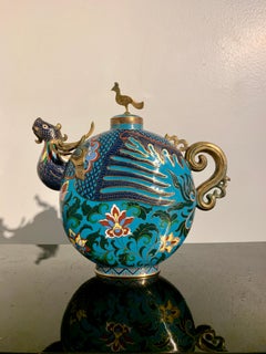 Chinese Cloisonne Phoenix Head Tea or Wine Pot, Mid 20th Century, China