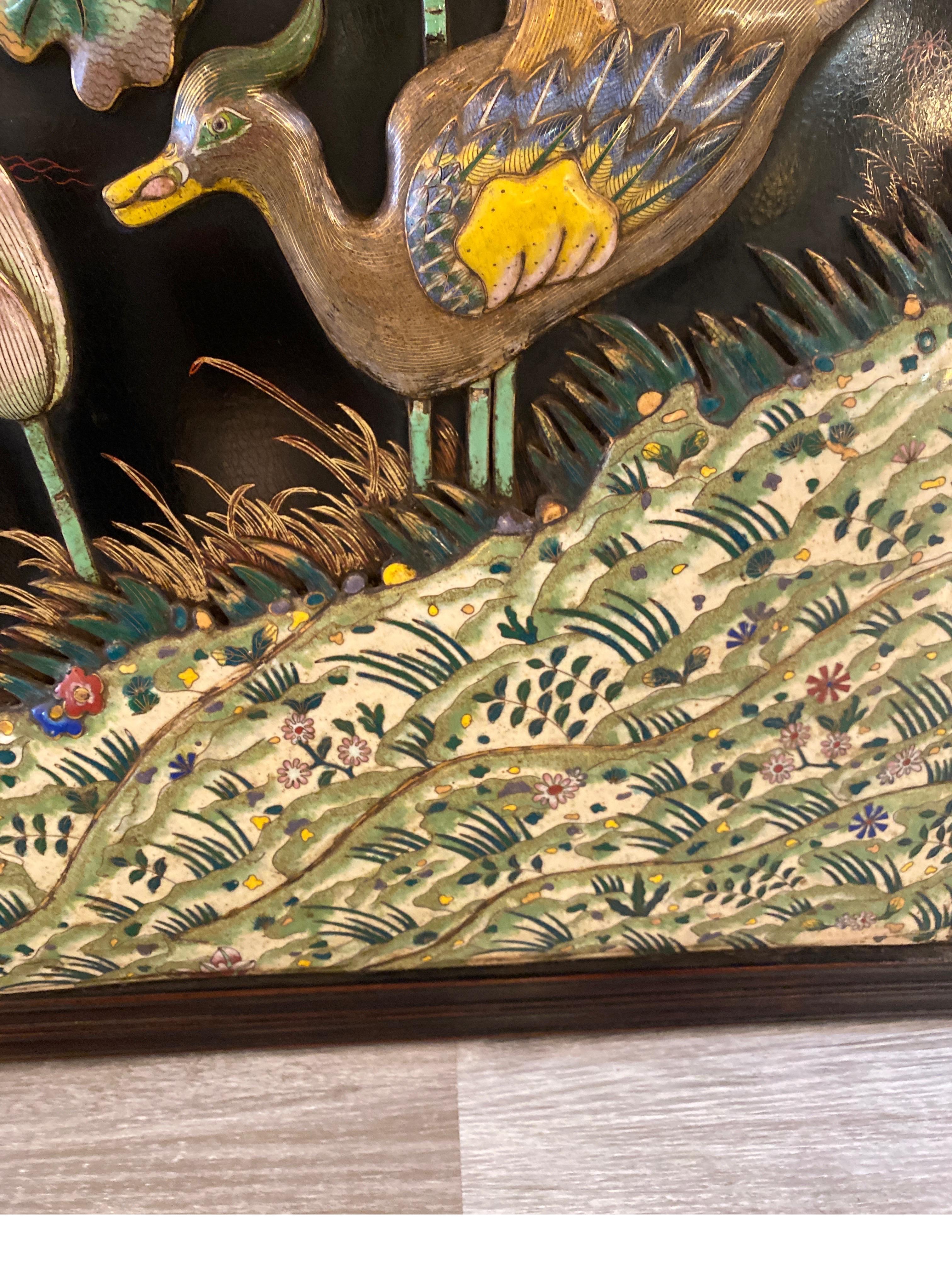 Chinese Cloisonné Scenic Panel 1