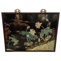 Chinese Cloisonné Scenic Panel