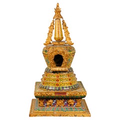 Chinese cloisonné shrine/stupa