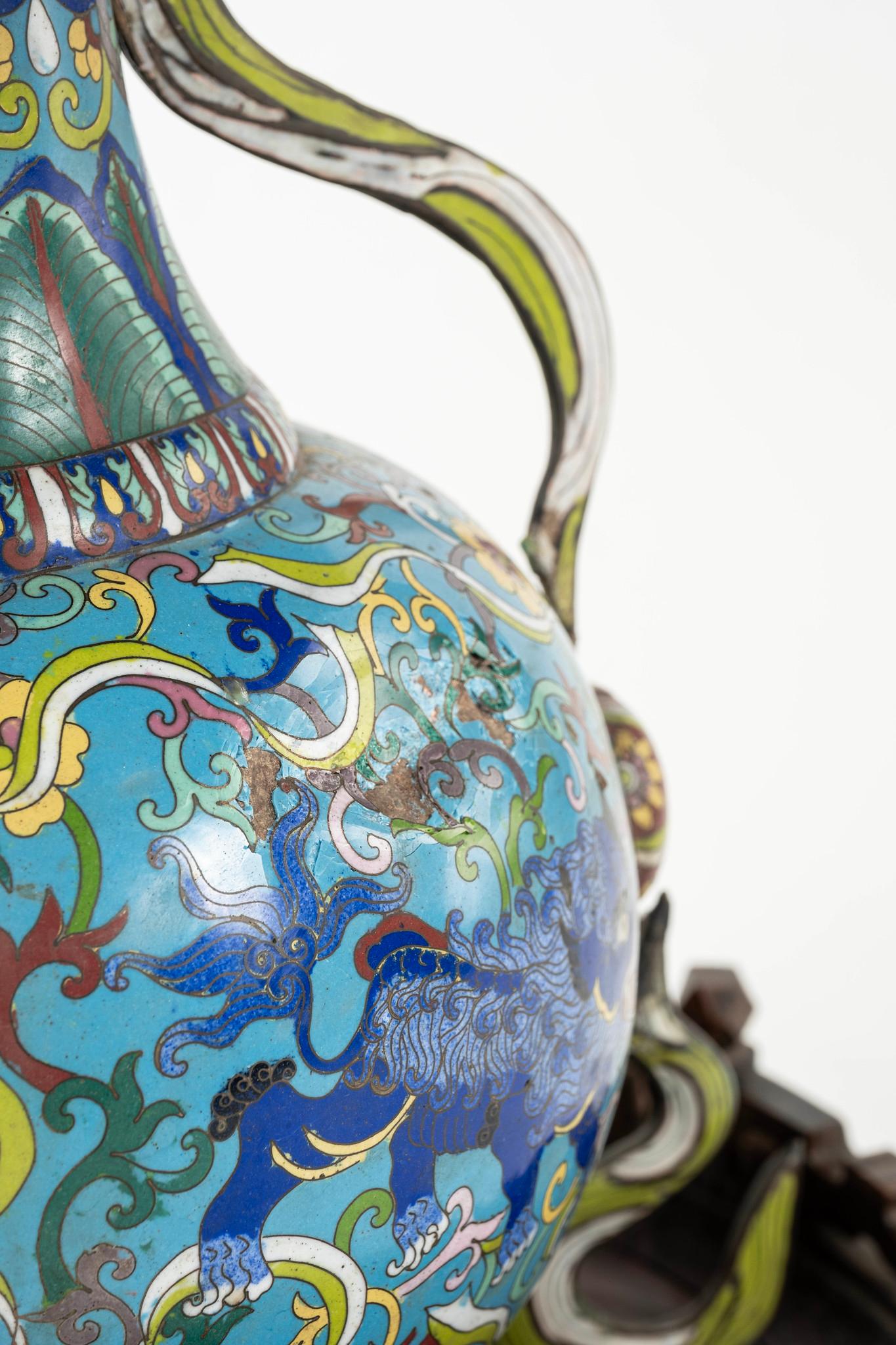 XIXe siècle Table cloisonnée chinoise en vente