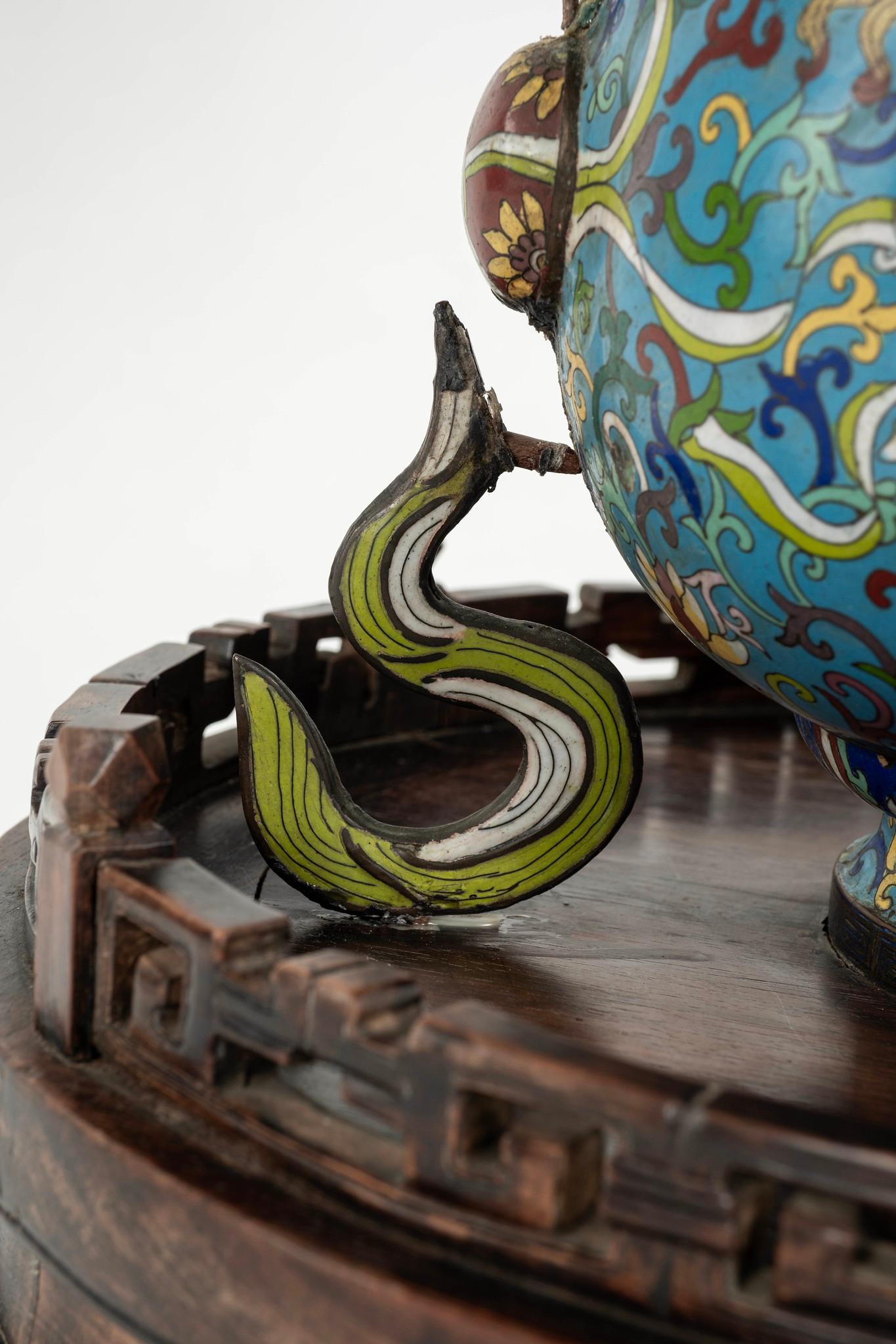 Métal Table cloisonnée chinoise en vente