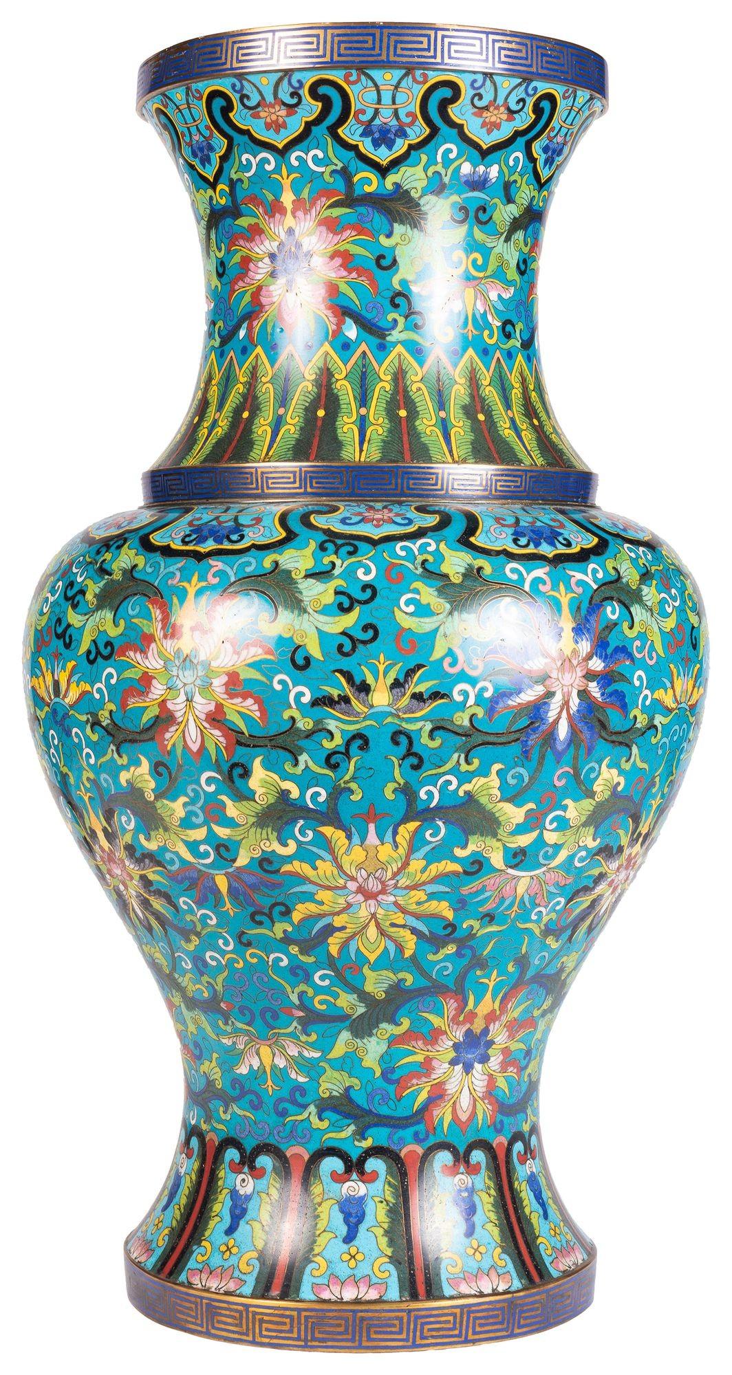 Chinesische Vase/Lampe aus Cloisonné, um 1880 (Emaille) im Angebot