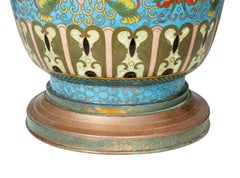 Chinese Cloisonne Vase Mounted As A Lamp