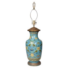 Chinese Cloisonne Vase Mounted As A Lamp