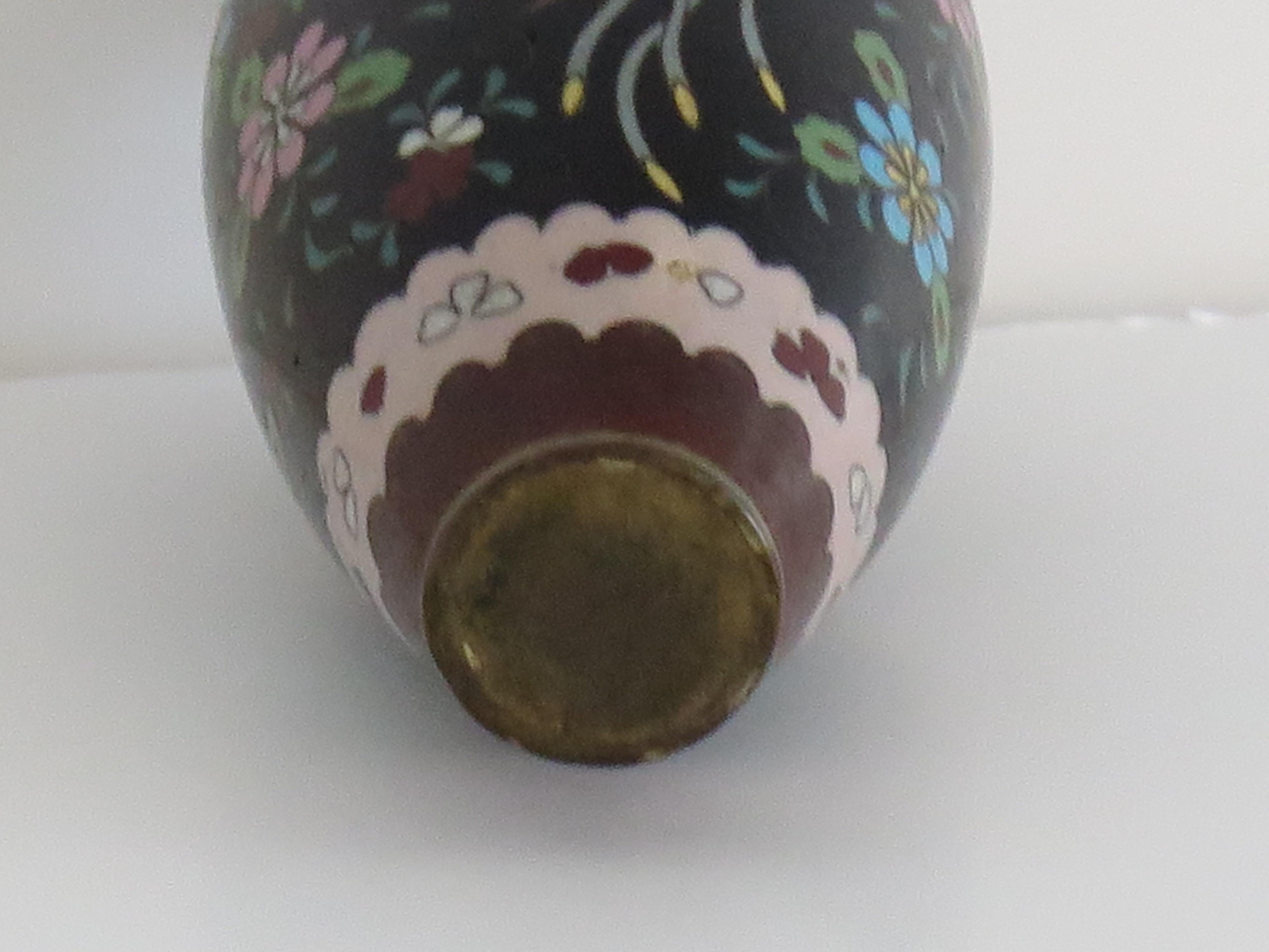 Chinese Cloisonné Vase on Bronze with Phoenixes,  19th Century Qing period  For Sale 6