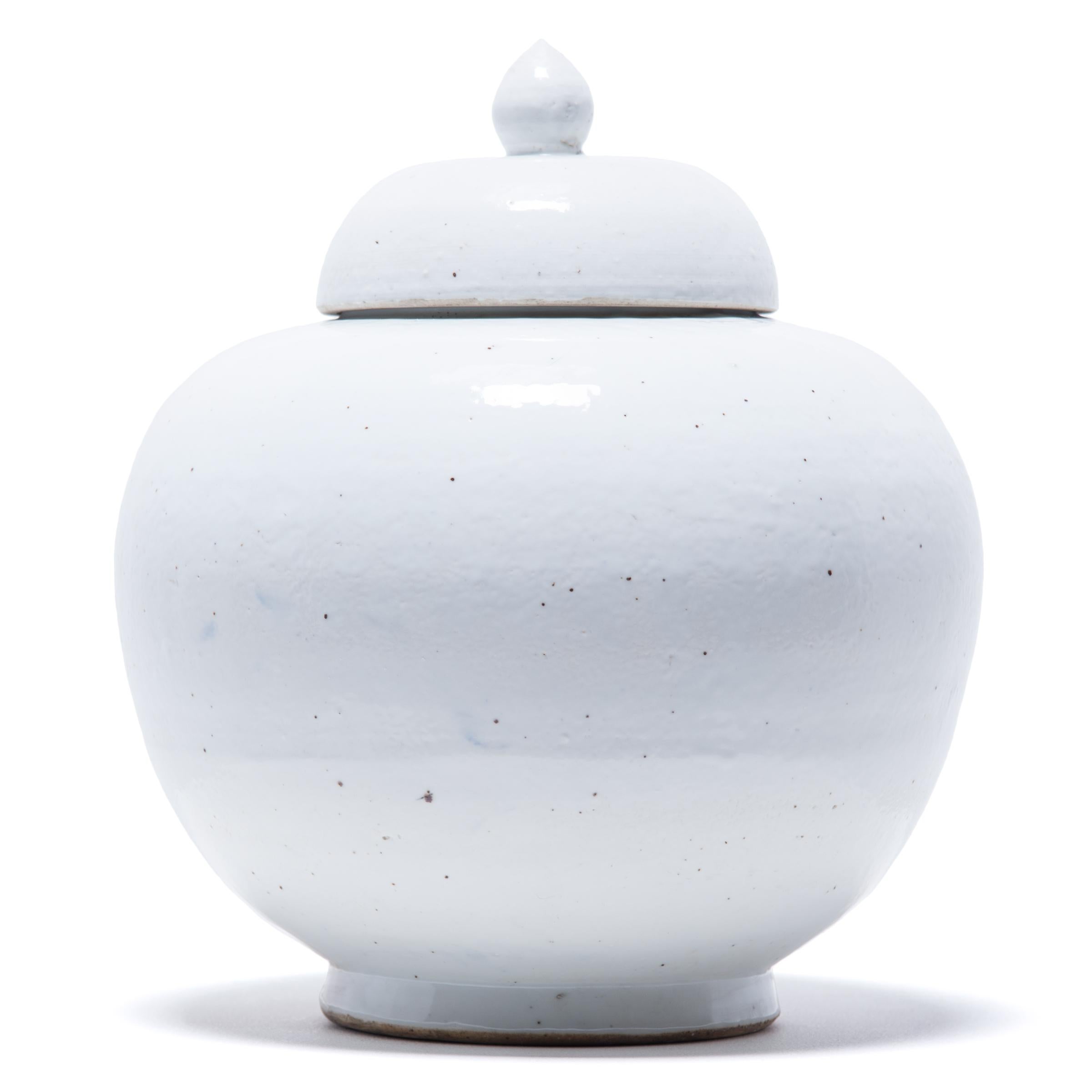 Contemporary Chinese Cloud Onion Jar with Lid