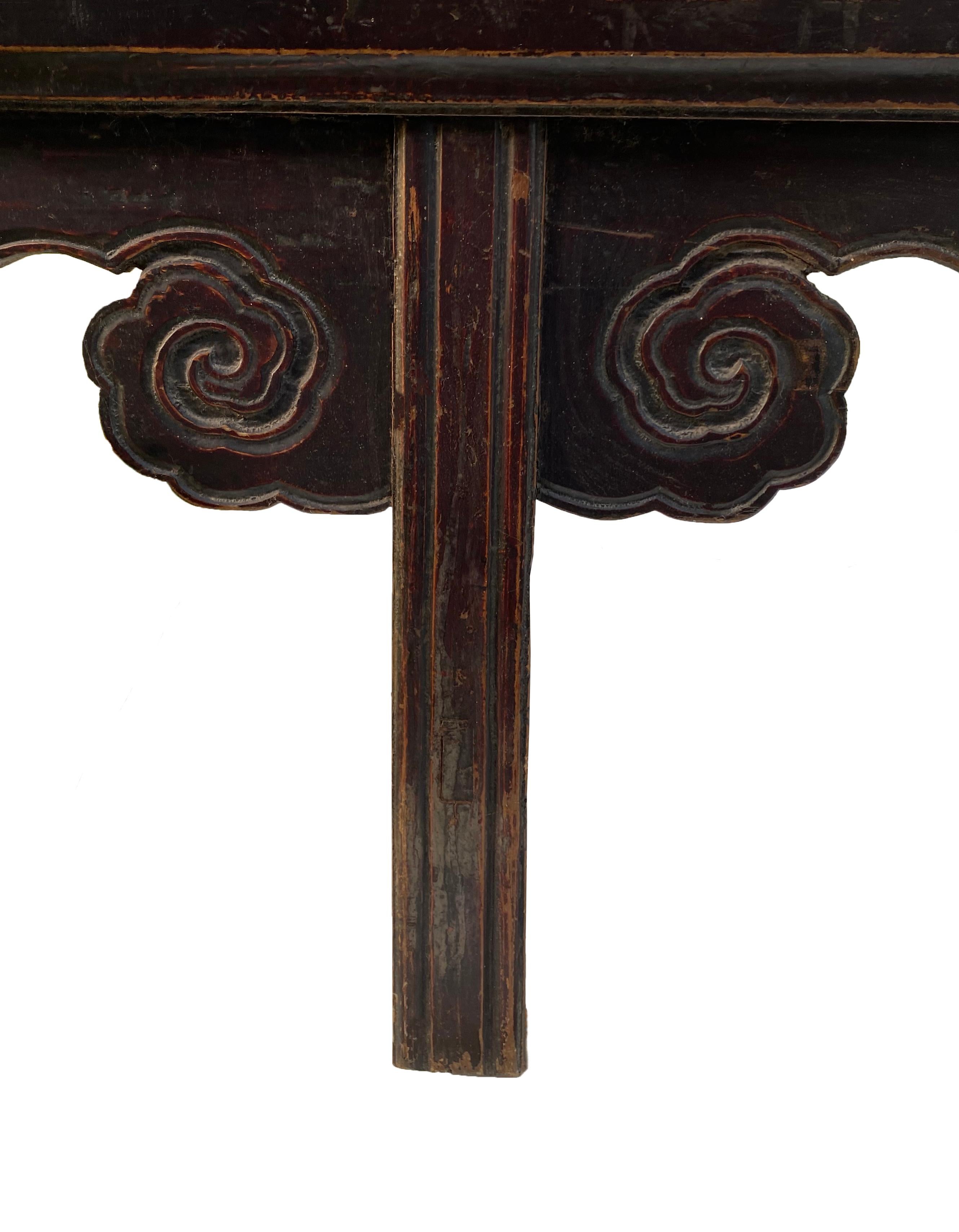 Chinese Cloud Pattern Long Bench, Qing Dynasty For Sale 3