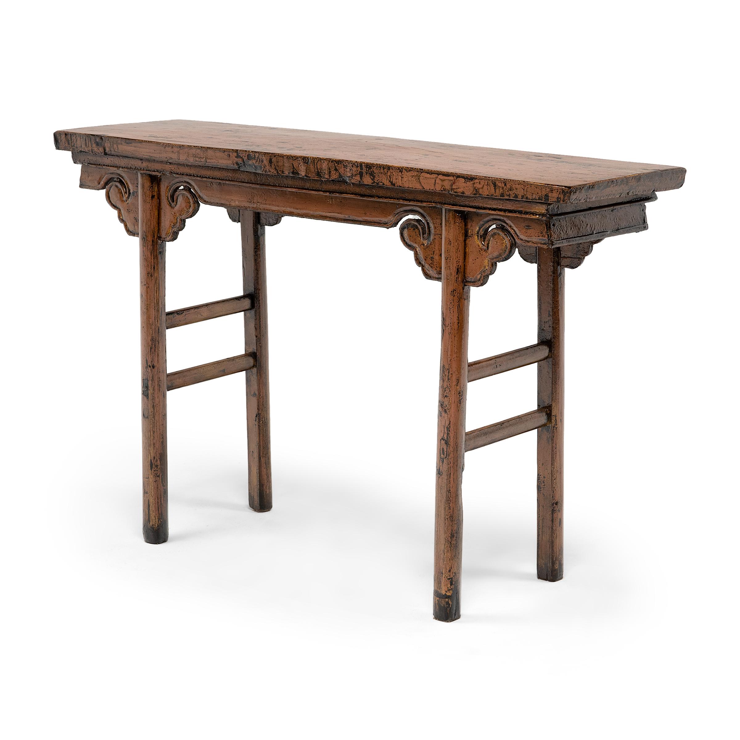 Rustic Chinese Cloud Spandrel Altar Table, c. 1900 For Sale