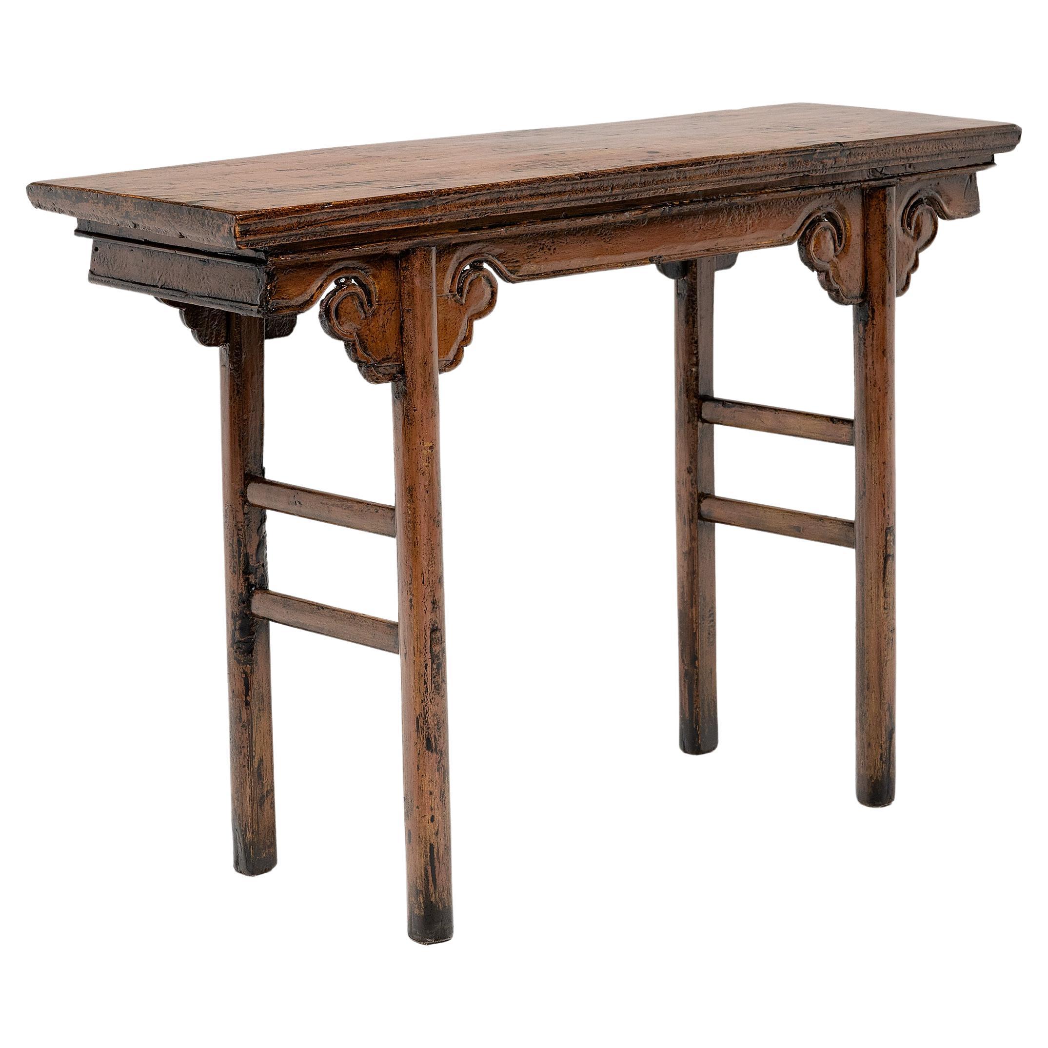Chinese Cloud Spandrel Altar Table, c. 1900 For Sale