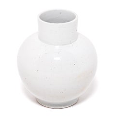 White Glazed Ball Vase