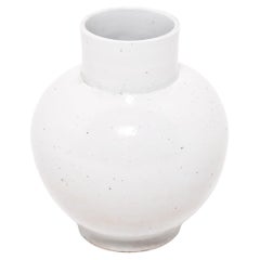 White Glazed Ball Vase