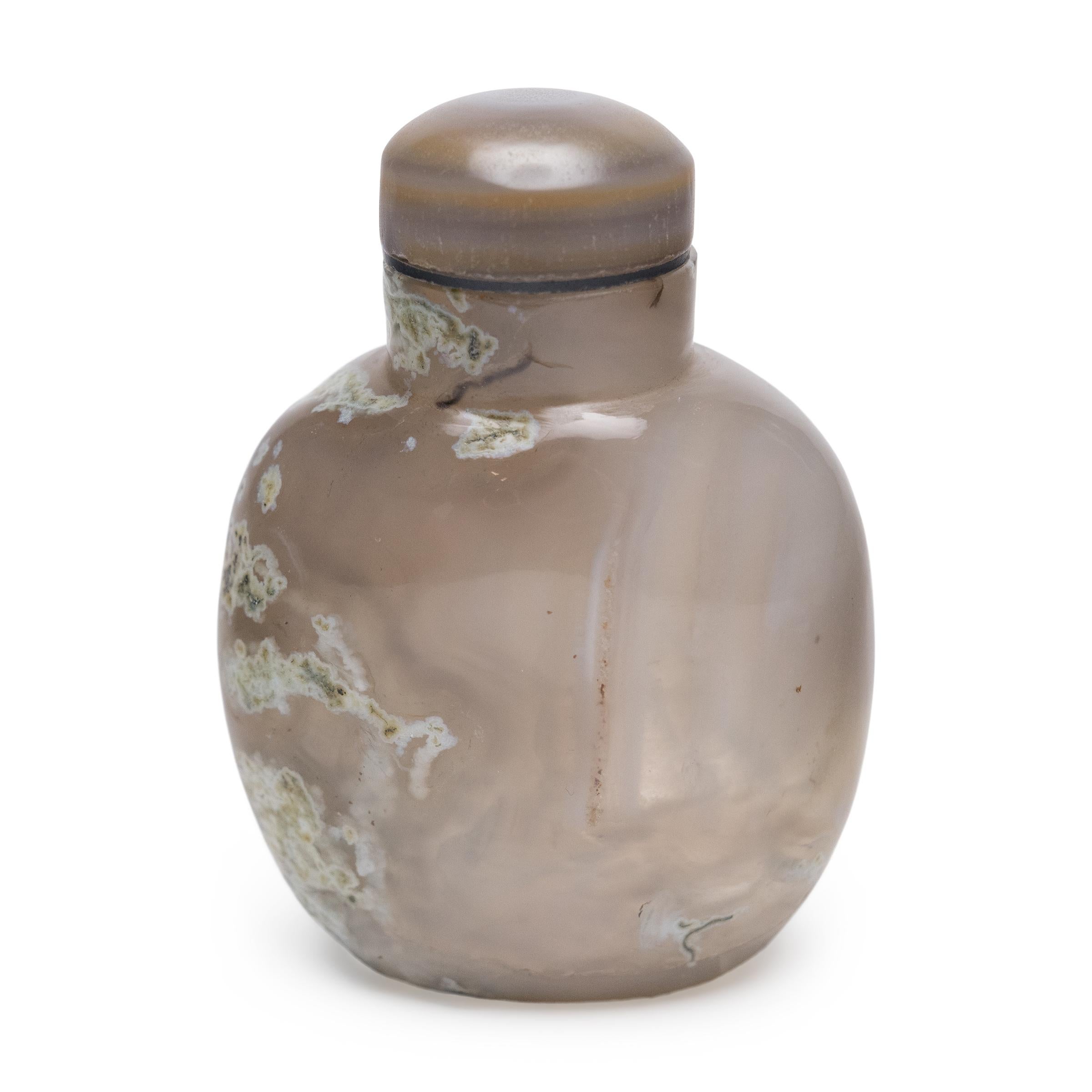 Bouteille à priser chinoise en agate nuageuse