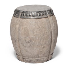 Chinese Clover Form Stone Drum Stool