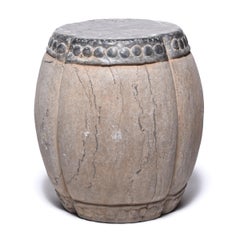 Chinese Clover Form Stone Drum Stool
