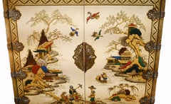 Chinese Cocktail Cabinet Chinoiserie Lacquered Furniture Painted