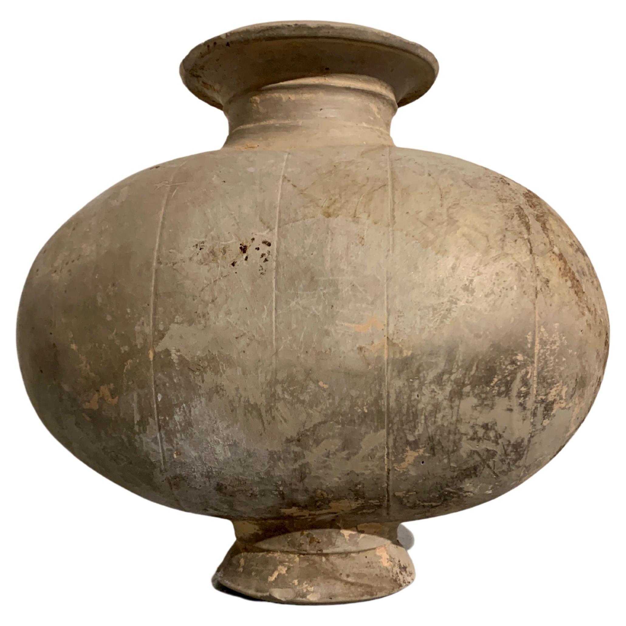 Chinesisches Kokongefäß, grau brünierte Keramik, Western Han-Dynastie, China