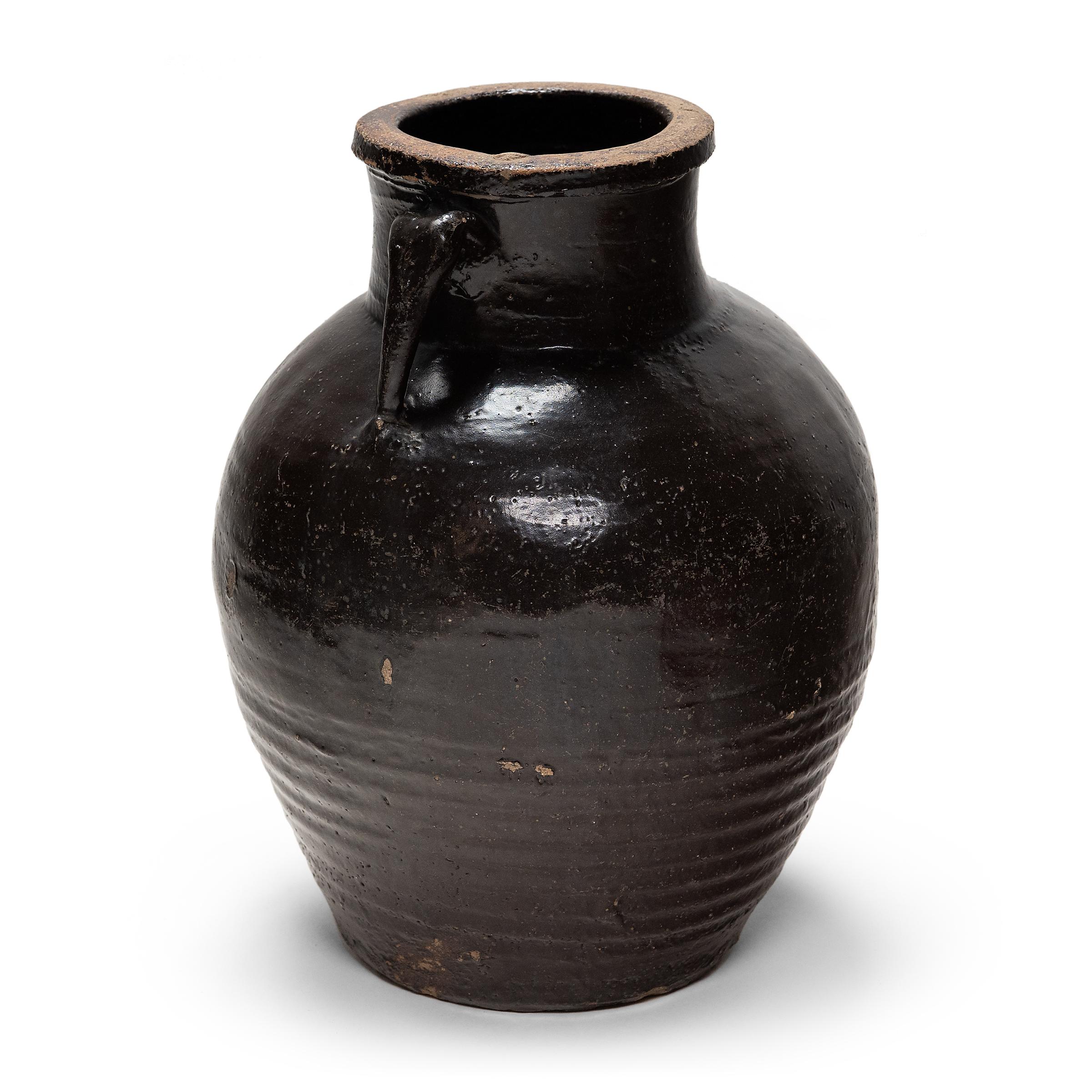 Qing Chinese Coiled Pickling Jar, c. 1900 For Sale