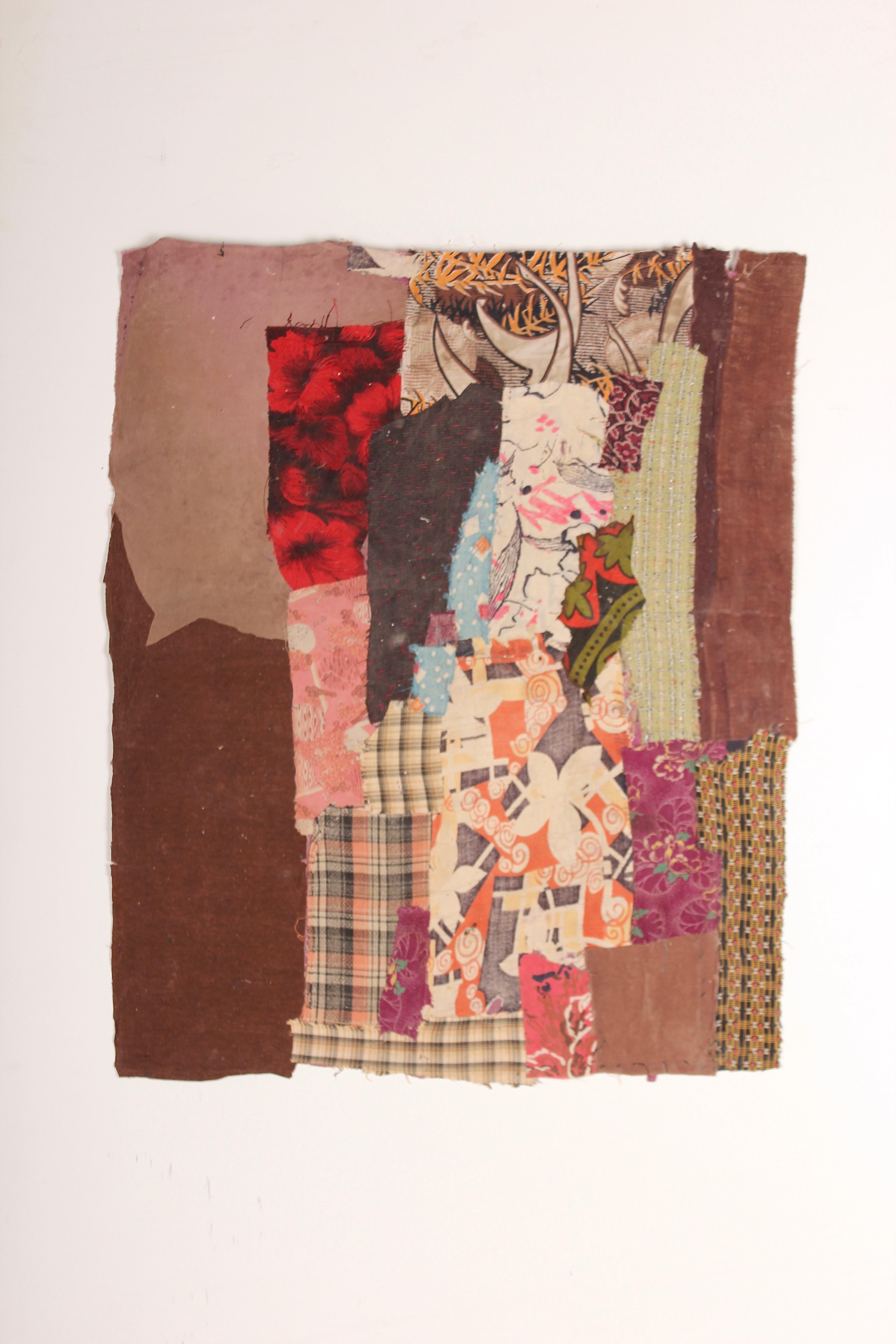 These Ge BA’s come from the collection of François Dautresme Chinese collaged, Ge Ba ephemeral textile “paintings” of extraordinary beauty made by women in China countryside in 1950.
It is a collage of glued-together cloths that were cut and mainly