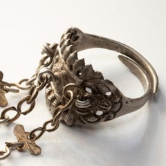 Chinese Conch Shell Charm Ring, c. 1900
