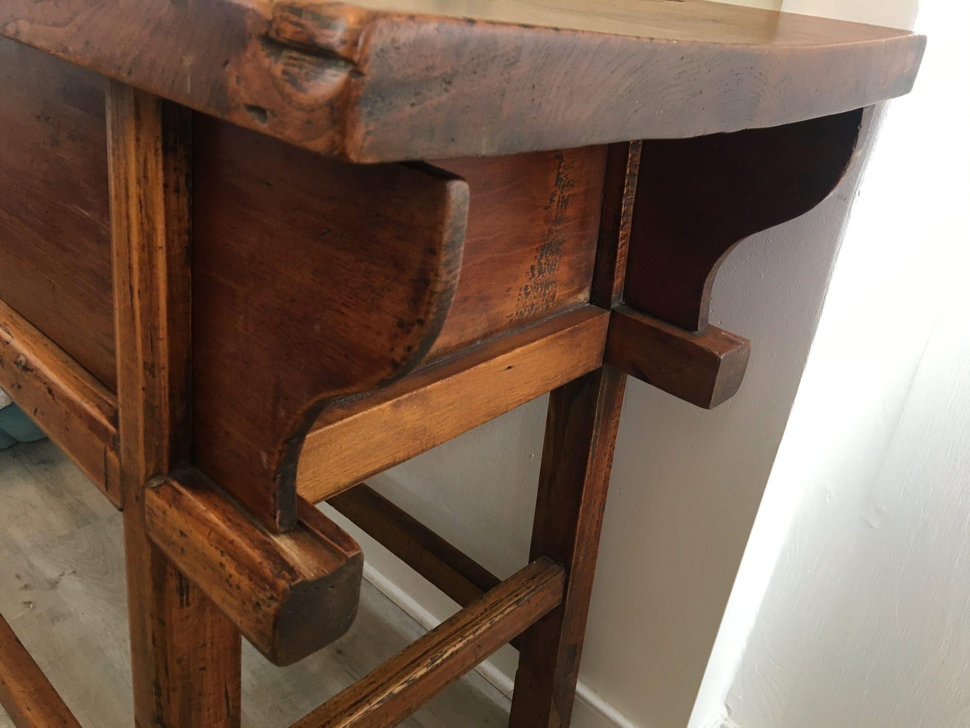 Wood Chinese Console or Wine Table, Kitchen Island -  19th Century
