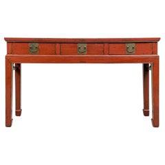 Table console chinoise en laque Cinnabar