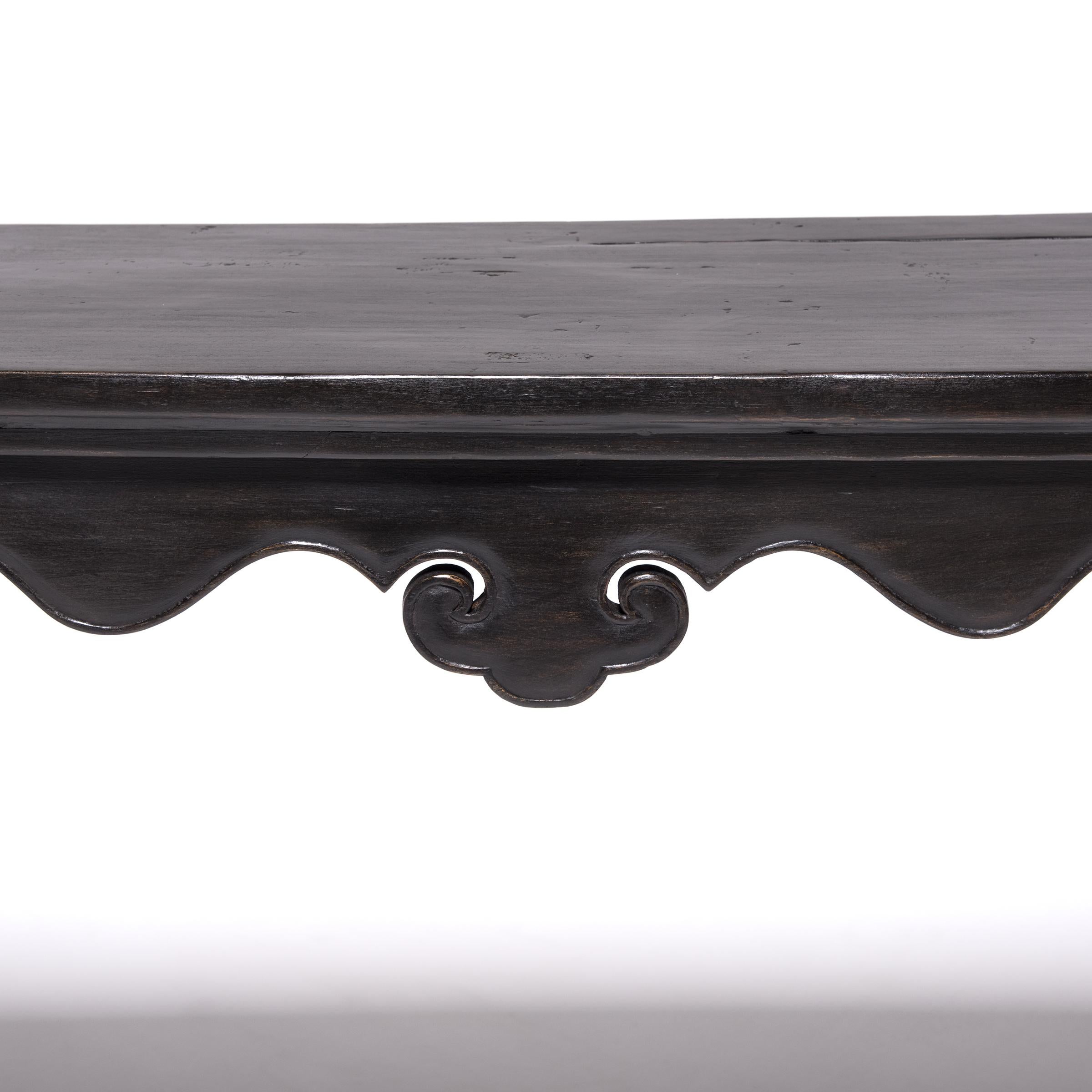 19th Century Chinese Console Table with Carved Spandrels