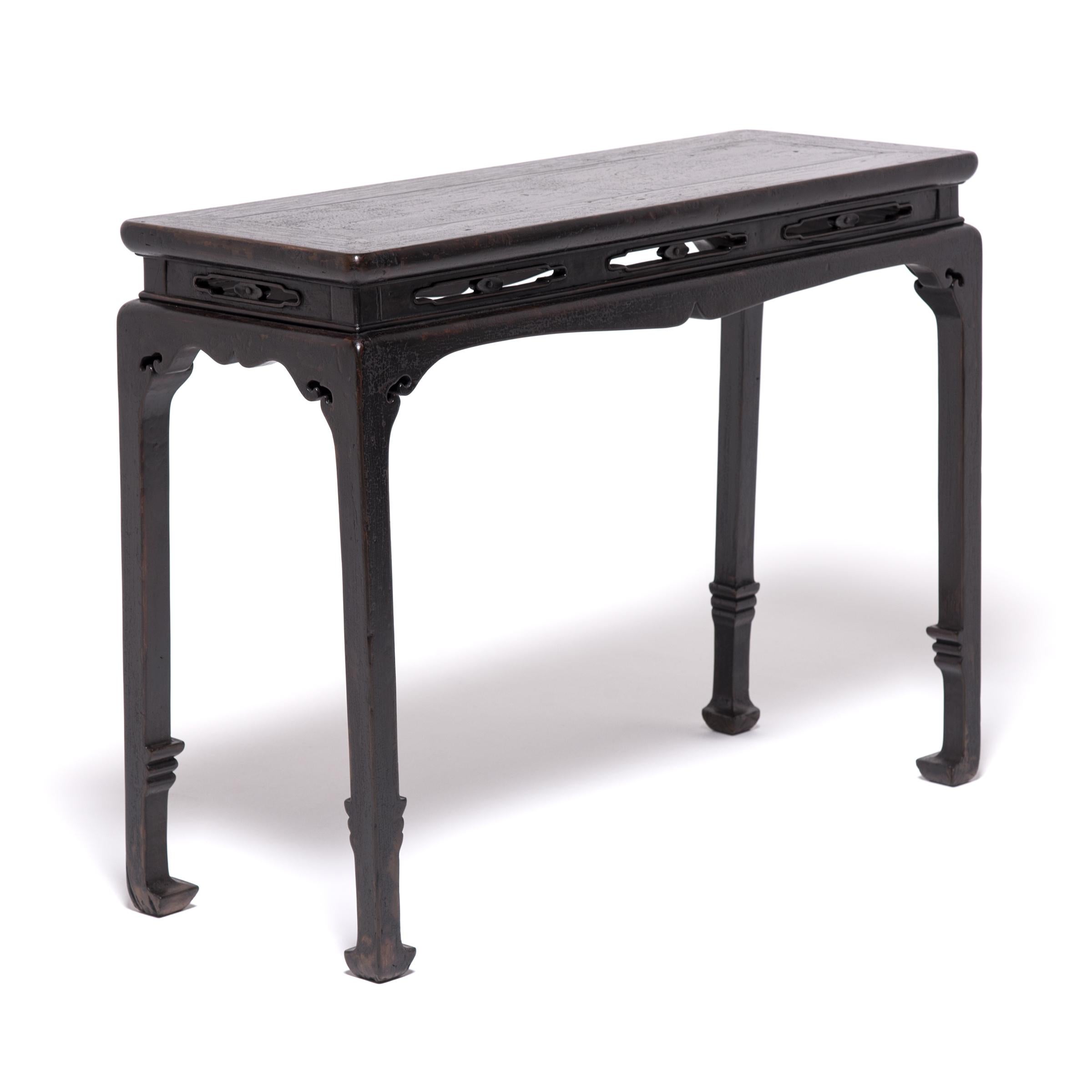 Lacquered Chinese Console Table with Cusped Apron