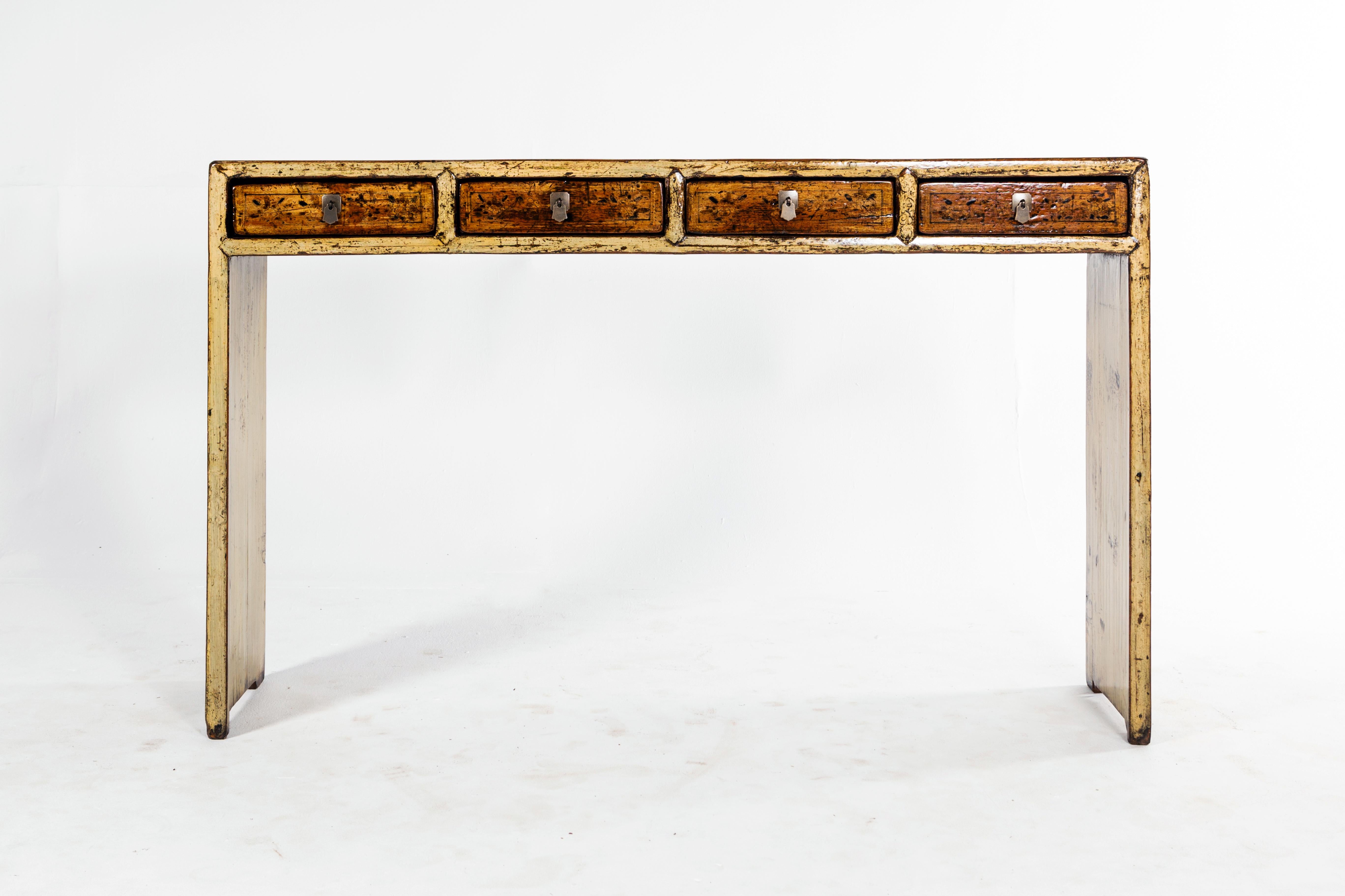 Elm Chinese Console Table with Four Drawers