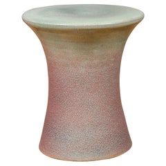 Artisan Hand Painted and Glazed Curving Hourglass Shaped Garden Seat